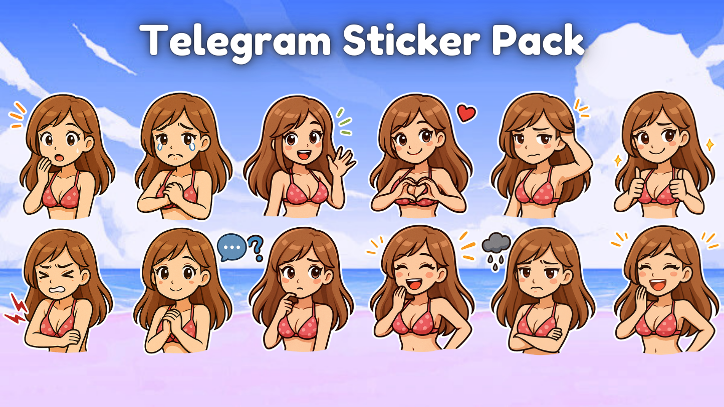 Beach Stickers for Telegram (120pc)